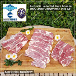 Lamb collar SHOULDER FOREQUARTER BONE-IN frozen CHOPS 1cm 3/8" (price/pack 600g 3-4pcs) brand Wammco / Midfield / WhiteStripe